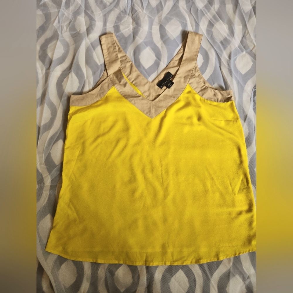 Yellow Top with Khaki shoulder straps